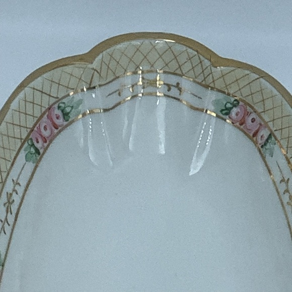 Antique Nippon Hand-painted Oval Serving Bowl/ Dish - Picture 10 of 15